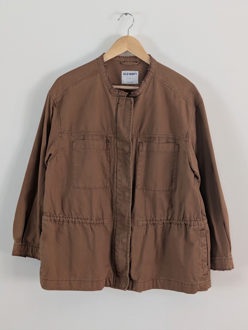 Old Navy Brown Utility Jacket Blanket Stitching - M